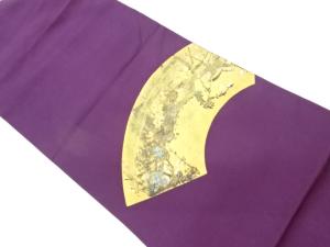 塩瀬金彩地紙に花々・枝葉模様名古屋帯